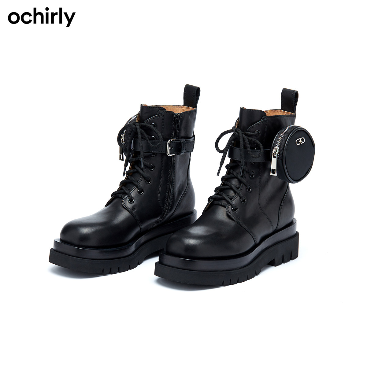 ochirly欧时力2022早春新品牛皮革 ochirly马丁靴