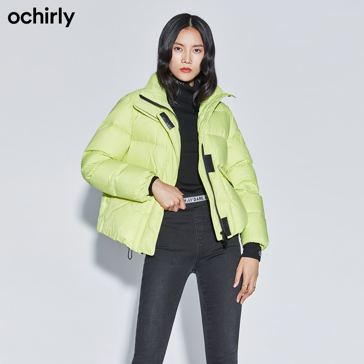 【3件8折】欧时力秋冬新品立领宽松 ochirly羽绒服