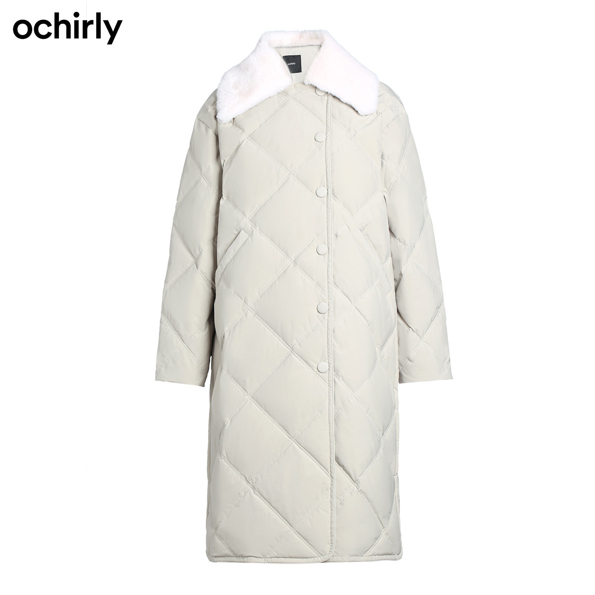 【3件8折】欧时力新款配毛领羽绒服 ochirly羽绒服
