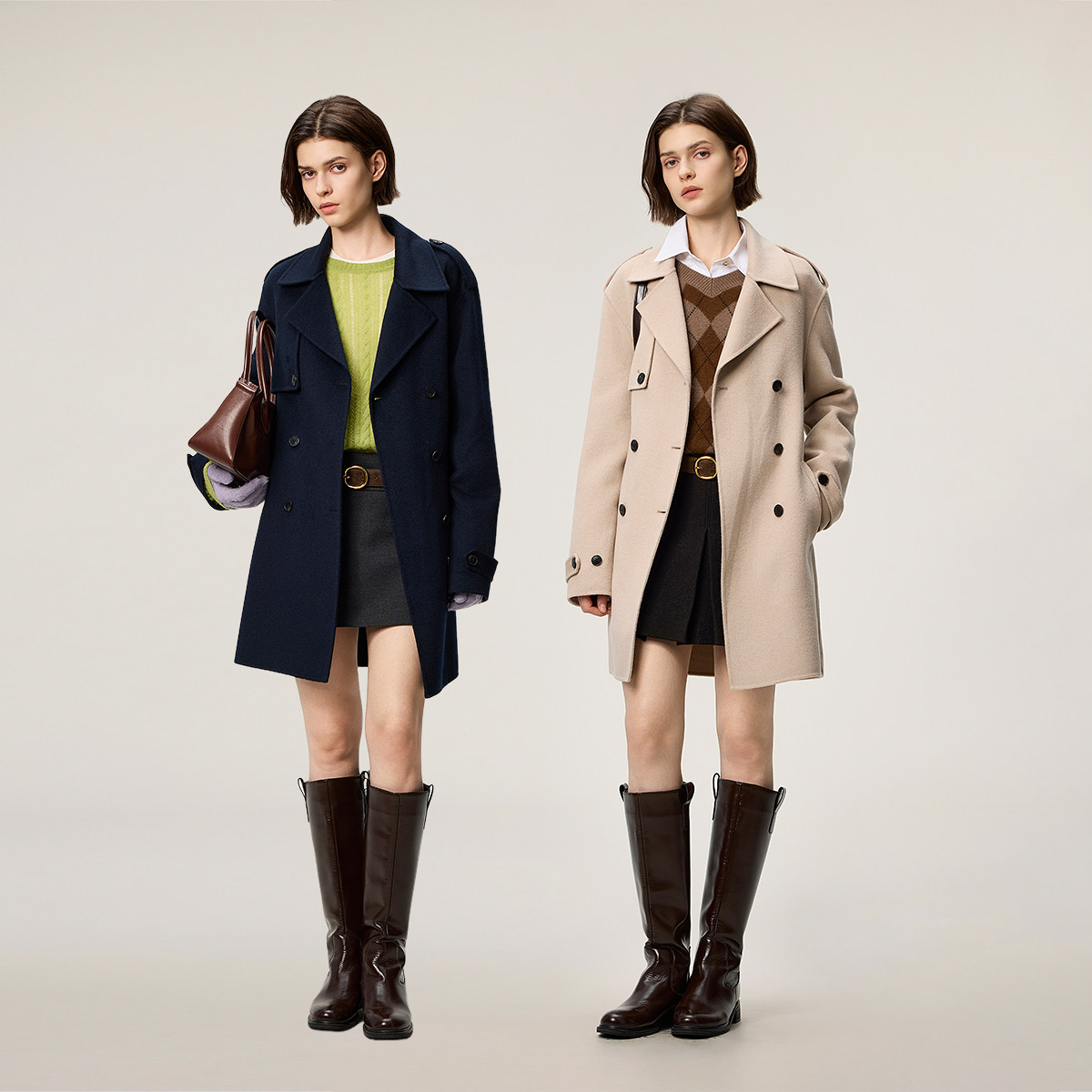 【季末折扣】OCHIRLY欧时力羊毛双面呢中长款风衣外套腰带2025冬,淘宝优惠券,粉丝福利购,淘宝优惠卷