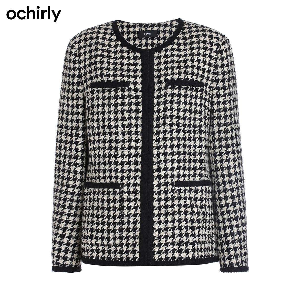 黑标系列欧时力2021新款秋装千鸟格 ochirly毛呢外套