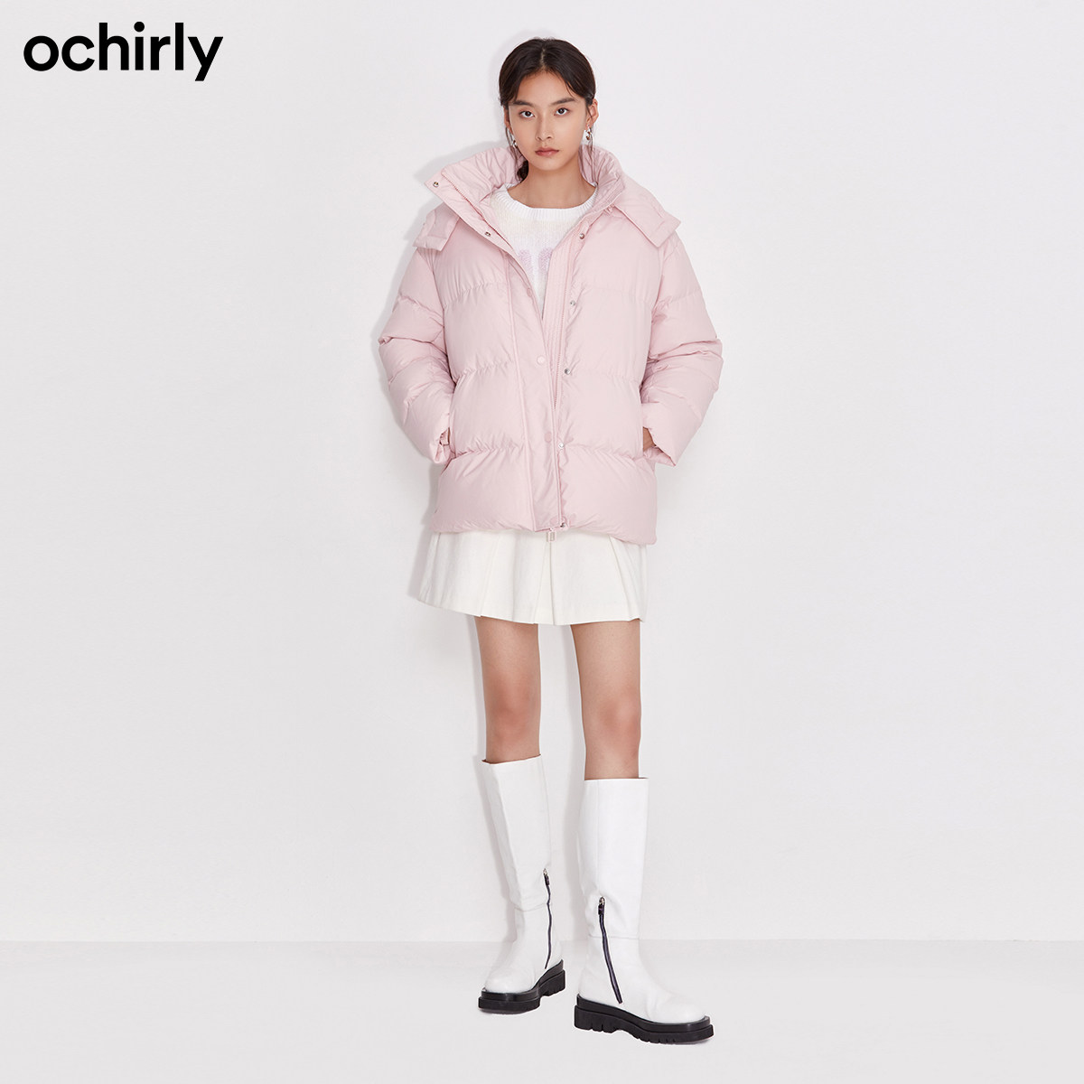 2件9折欧时力2021简约 ochirly羽绒服