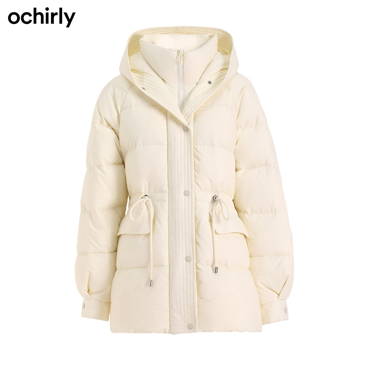 2件9折欧时力2021新款秋冬压皱中长 ochirly羽绒服