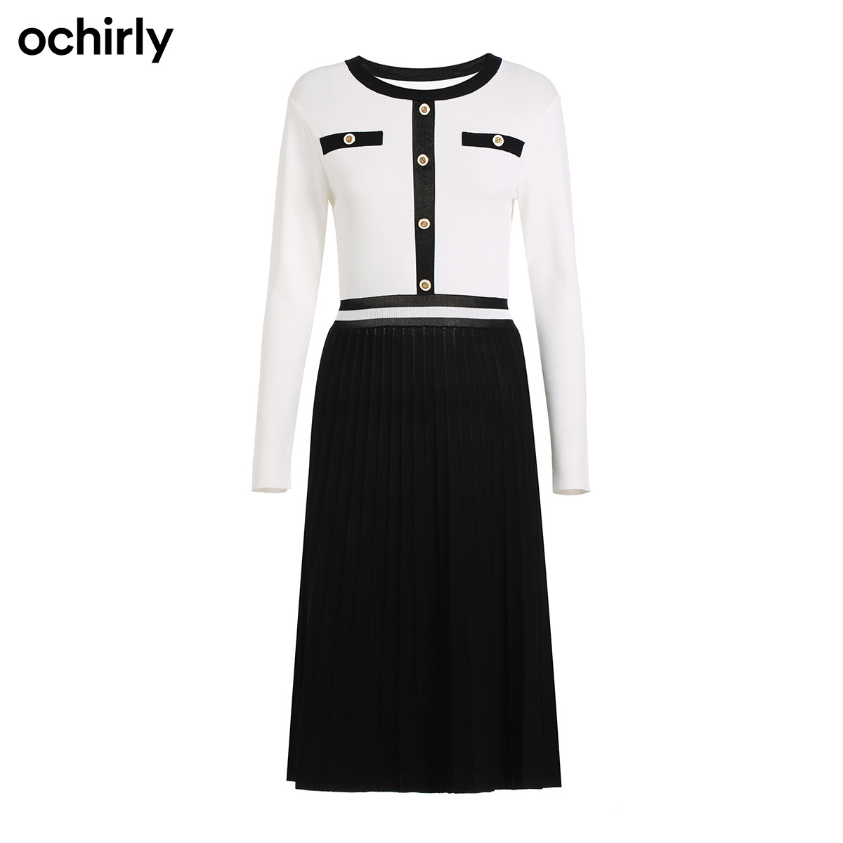 ochirly欧时力春季新品复古连衣裙 ochirly连衣裙