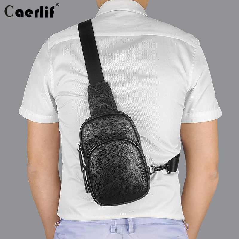 春夏新款真皮胸包男士潮牌牛皮胸前包斜挎包休闲手机包女小包背包,淘宝优惠券,粉丝福利购,淘宝优惠卷