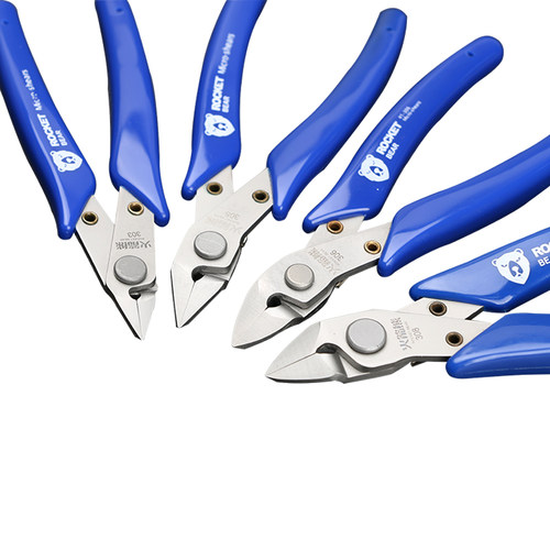 303工业电子剪钳不锈钢水口钳斜嘴钳剪线钳电工模型剪钳超薄刃 - 图3