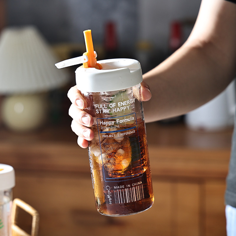 小乐原创sprite便携玻璃水杯带吸管杯大容量带茶滤泡茶杯饮料杯子_虎窝淘