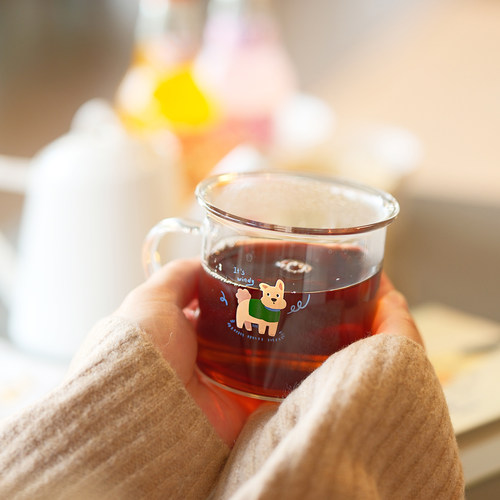 原创“天气小狗”耐高温玻璃杯牛奶咖啡杯泡茶杯子饮料果汁杯水杯 - 图1