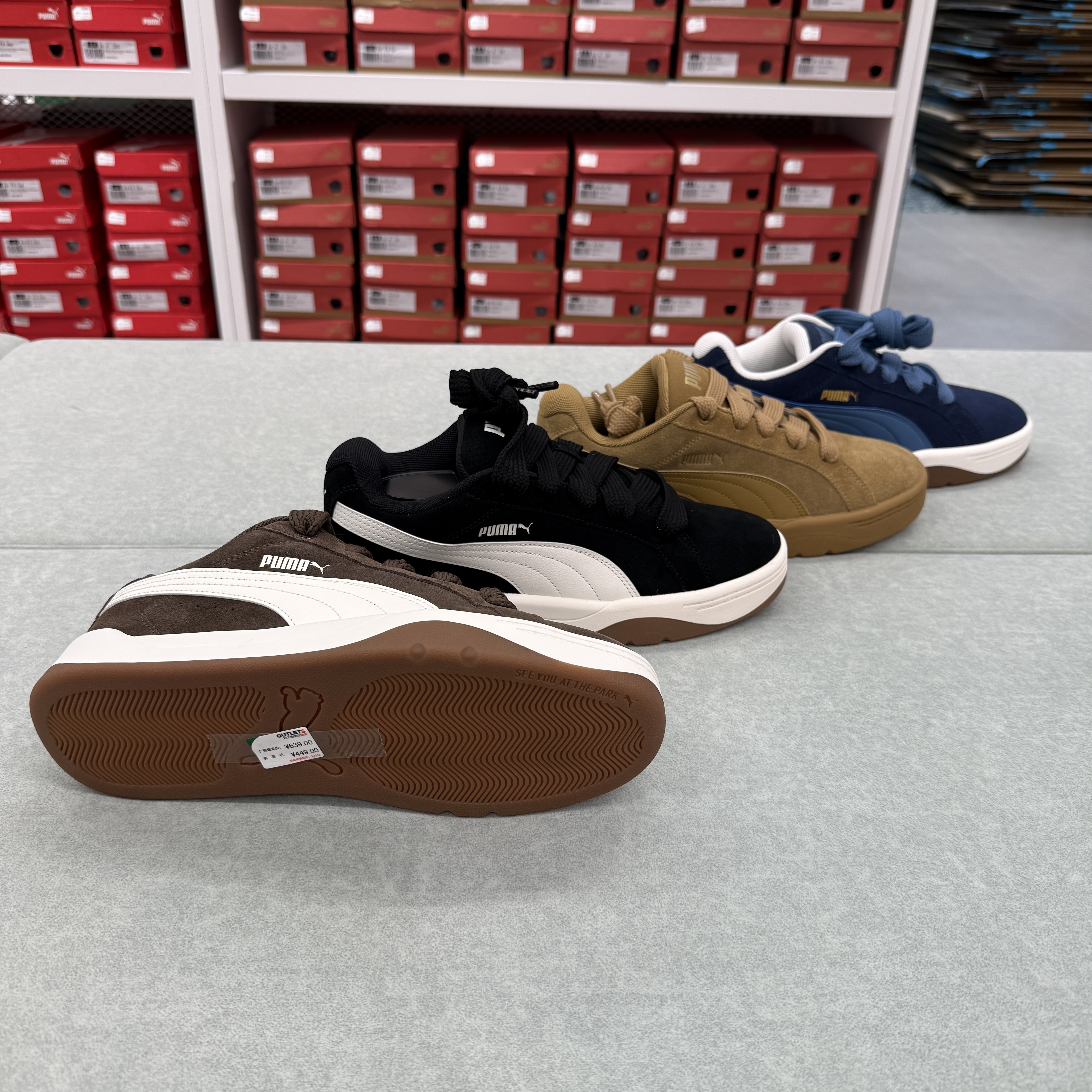 PUMA彪马经典复古休闲面包板鞋男女黑白滑板鞋PARK406826/407867 - 图0