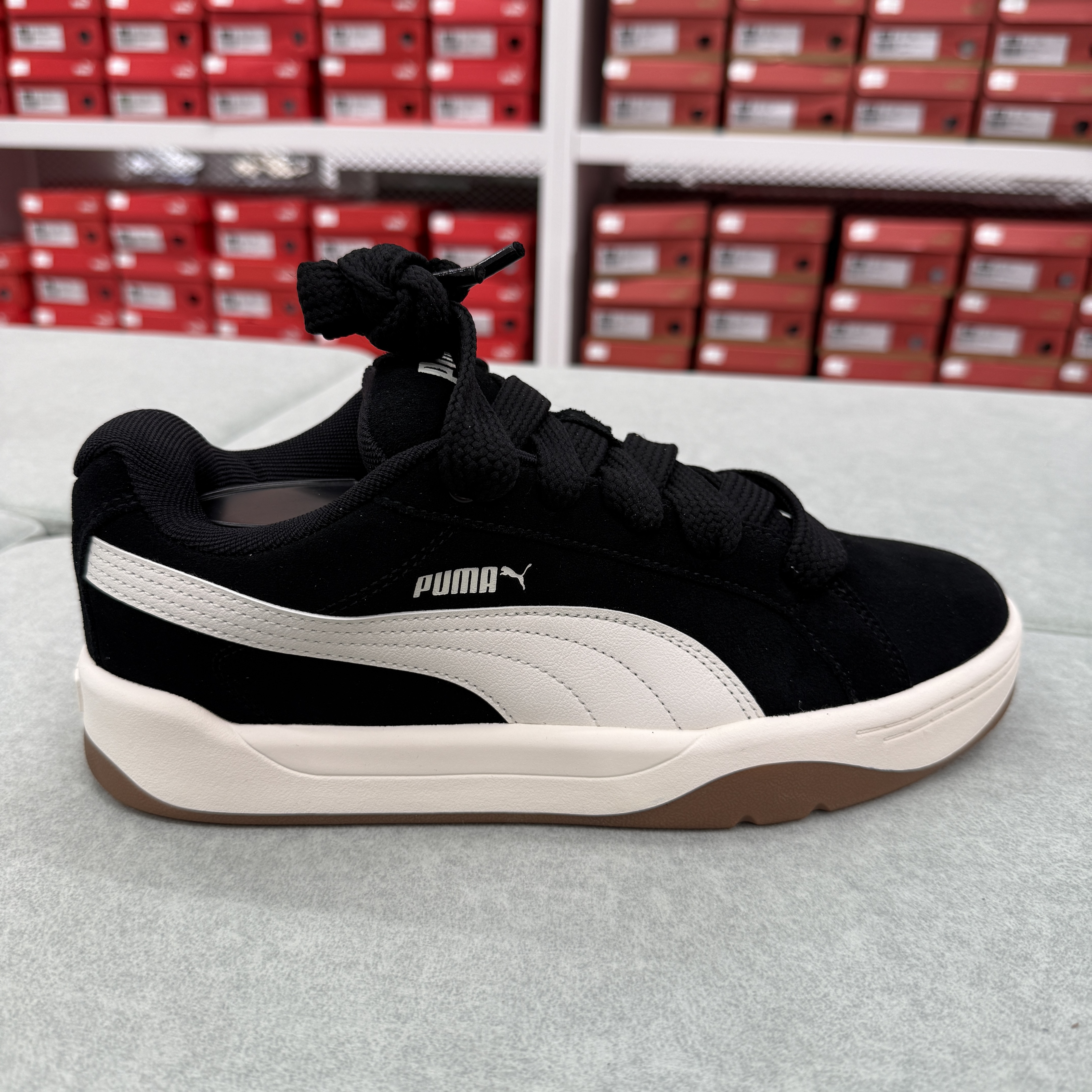 PUMA彪马经典复古休闲面包板鞋男女黑白滑板鞋PARK406826/407867 - 图1