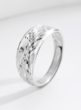 s925纯银男士戒指ins日韩潮冷淡风开口高级感单戒指环礼物送男友