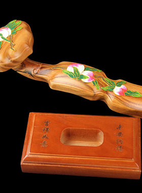 桃木如意摆件掐丝珐琅国风礼物