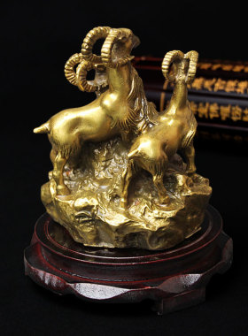 三阳开泰办公室摆件工艺品