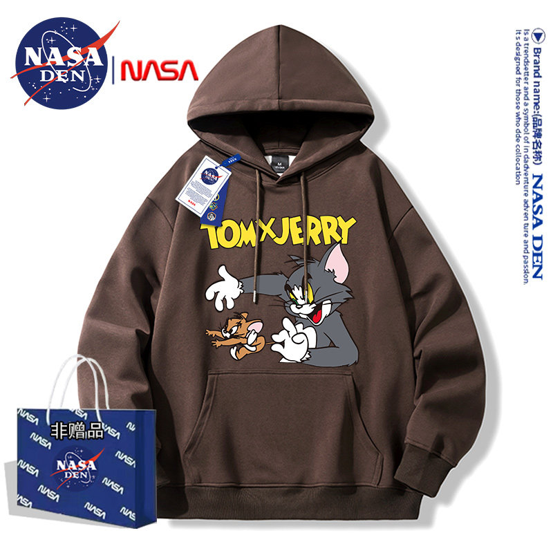 NASA联名连帽美式印花落肩袖时尚简约卫衣男女韩版chic宽松衣ins,淘宝优惠券,粉丝福利购,淘宝优惠卷
