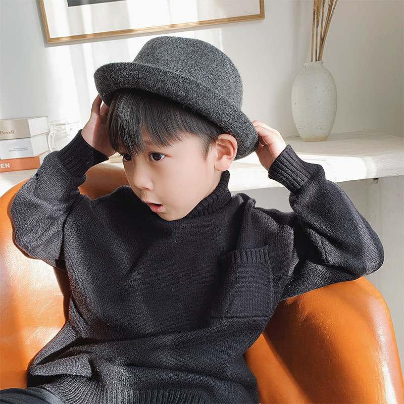 儿童帽子秋冬新款男童礼帽针织毛呢爵士帽时尚洋气中小童韩版帽子,淘宝优惠券,粉丝福利购,淘宝优惠卷