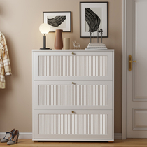 Cream Wind Shoe Cabinet Home Doorway Light Extravagant Ultra slim-to-door Door Flap-in-door integrated with wall Contained Cabinet Extremely Narrow