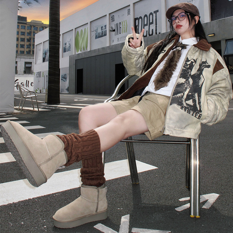 骆驼女鞋2025冬季新款厚底雪地靴女加绒加厚棉鞋女款靴子面包鞋,淘宝优惠券,粉丝福利购,淘宝优惠卷