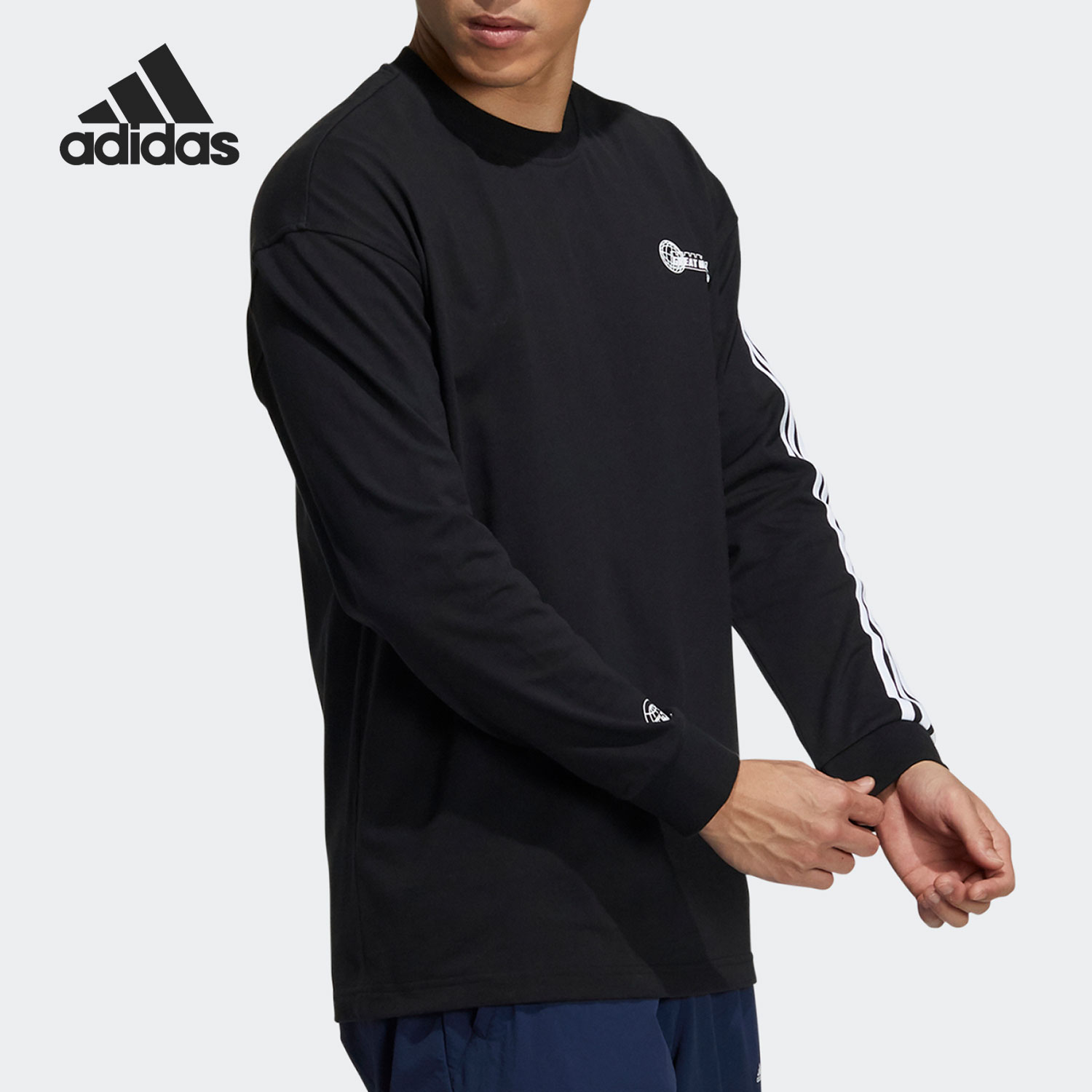 Adidas/阿迪达斯正品秋季新款男女时尚运动卫衣 H23093-图1