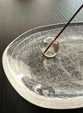 手作透明玻璃线香器香插茶道摆件