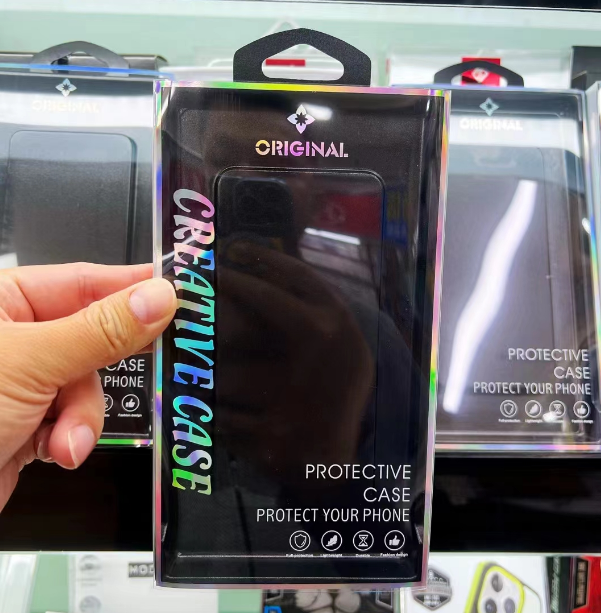 加厚抽拉式手机壳包装盒 镭射烫金通用 适用iPhone15Promax包装盒 - 图1