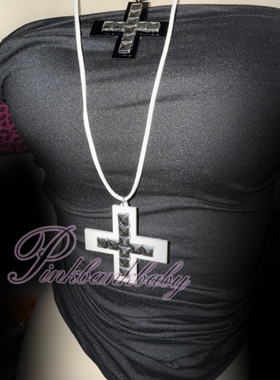 原创自制小众个性辣妹y2k亚文化十字架四方钉金属多层缠绕项链