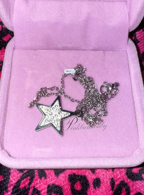 pinkbankbaby原创自制y2k辣妹钛钢星星镶钻五角星镶钻项链锁骨链