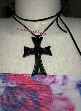 原创自制项链木质亚文化绒皮绳