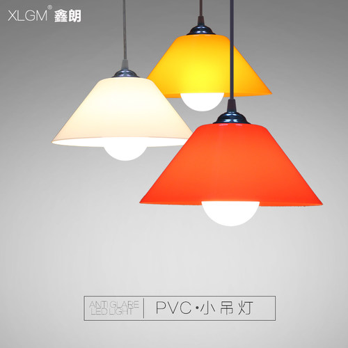 单头彩色亚克力PVC吊灯熟食餐厅圆形半透明吊灯罩 - 图2
