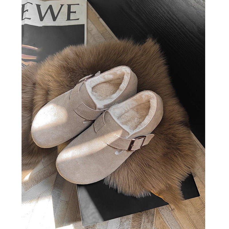 勃肯鞋女加绒保暖女鞋新款冬季博肯鞋棉鞋一脚蹬豆豆鞋毛毛鞋,淘宝优惠券,粉丝福利购,淘宝优惠卷