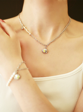 OAAS海洋镀金锆石贝壳项链手链