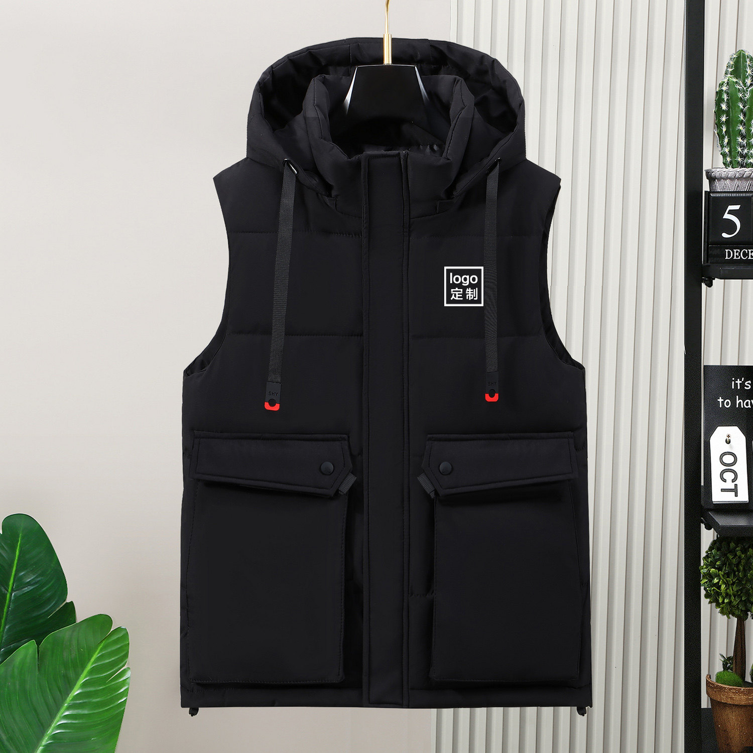 工作服羽绒棉马甲加厚大码保暖定制印字企业logo团体工装坎肩外套,淘宝优惠券,粉丝福利购,淘宝优惠卷