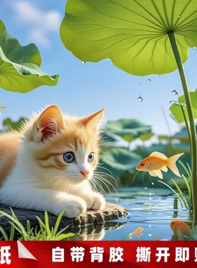 可爱猫猫装饰贴画划痕遮挡墙贴