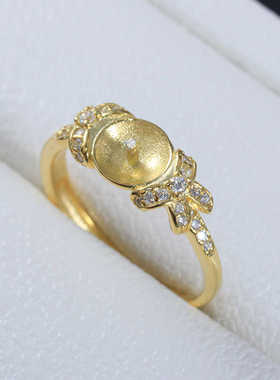 DIY镶钻戒指空托S925纯银小众