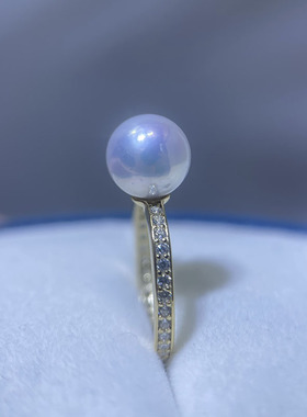 S925纯银法式精致珍珠戒指空托