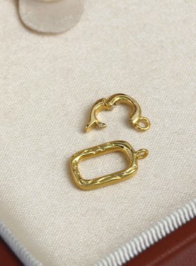 DIY珍珠配件方形镂空项链扣子