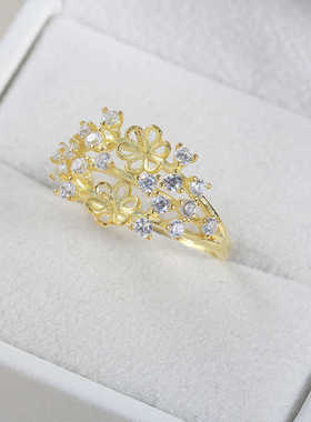 镶钻新款珍珠配件S925纯银奢华