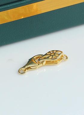 DIY珍珠配件新款S925纯银光面清新小叶片项链扣时尚简约百搭