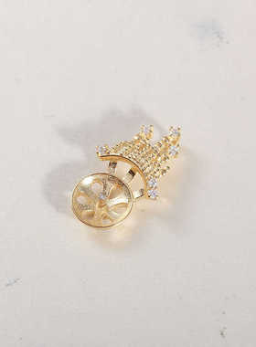 城堡镶钻甜美珍珠配件S925纯银