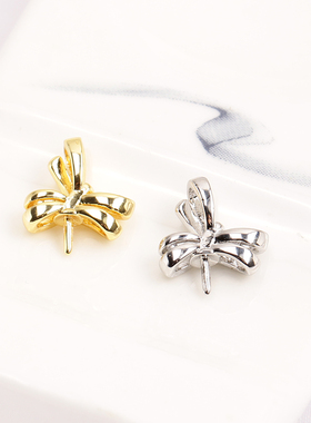 国产14k真金工艺蝴蝶结吊坠项链