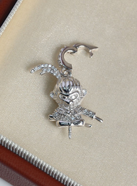 DIY配件S925纯银悟空吊坠空托