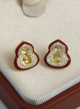 DIY珍珠配件葫芦吊坠耳饰空托