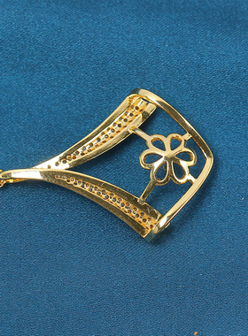 国产14k注金保色几何微镶