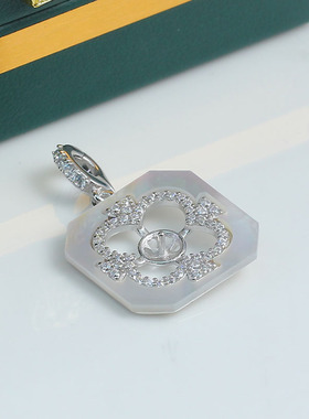 S925纯银法式复古贝壳吊坠项链