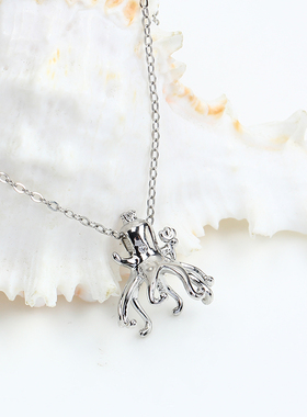 乌贼八爪鱼珍珠独特项链吊坠