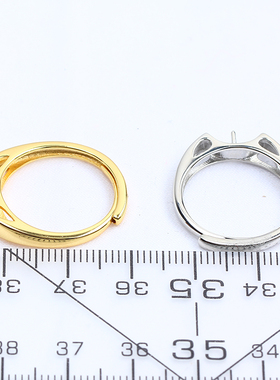 S925纯银简约款珍珠戒指配件