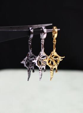 DIY珍珠配件铜镀金精致不规则小众设计珍珠项链吊坠空托8mm