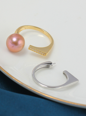 S925纯银镶嵌锆石单排开口戒