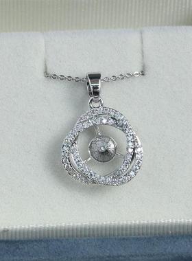 DIY新款铜镀金镶锆满钻珍珠项链