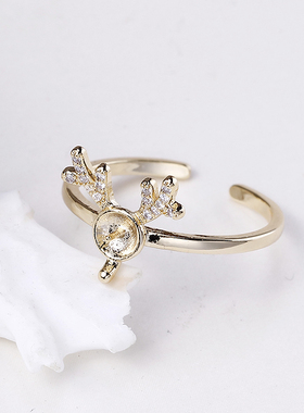 包金珍珠戒指开口可调节配饰