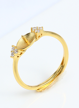 锆石珍珠戒指配件大气质